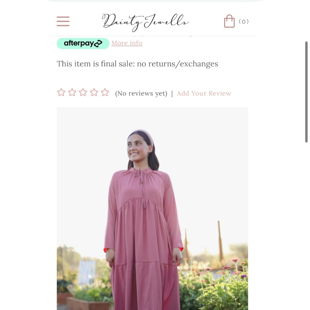 Dainty Jewells Pink Long Sleeve Sundress with Mock Neck